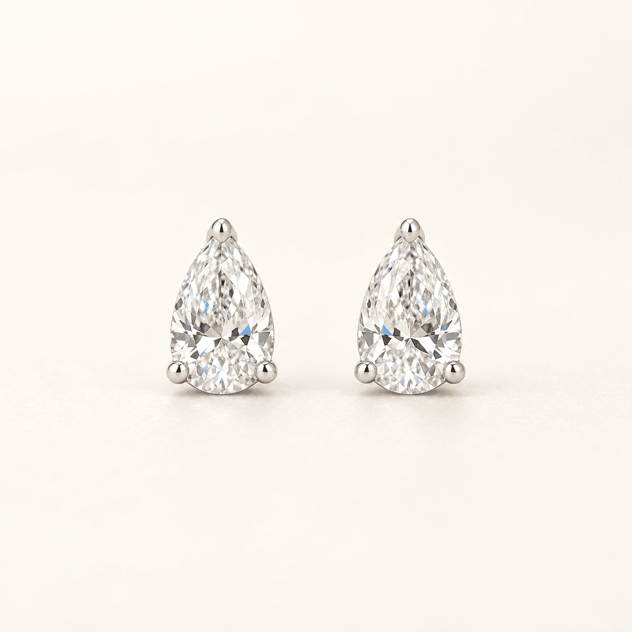 Pear Natural Diamond Studs